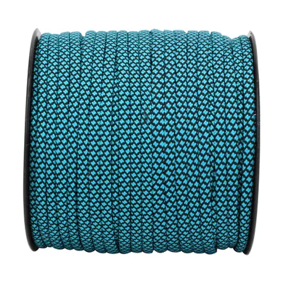 Zdjęcie produktu dla Lina ratunkowa typu paracord o długości 50 m i grubości 4 mm, z 7 żyłami, przeznaczona do mocowania namiotów i na kemping, np. do zajęć na świeżym powietrzu, takich jak plecenie bransoletek