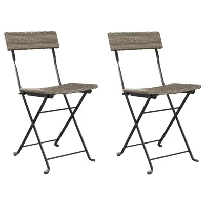 Produktbild von VidaXL 319988, Terrasse, Polyrattan, Stahl, Grau, 110 kg, 400 mm, 450 mm