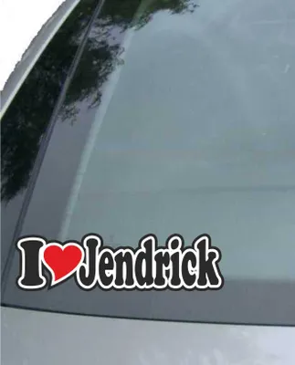 Produktbild von INDIGOS UG - Aufkleber / Autoaufkleber I Love Heart - Ich liebe mit Herz 15 cm - I LOVE Jendrick - Auto LKW Truck - Sticker mit Namen vom Mann Frau Kind