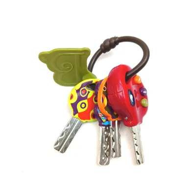 Produktbild von B. toys LucKeys 4 strukturierte Spielzeugschlüssel Babys Auto Spielspaß