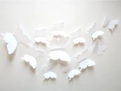 Imagen del producto de Calcomanías de pared con forma de mariposa - Set de 12 - Mariposas 3D - Adhesivas - Decoración