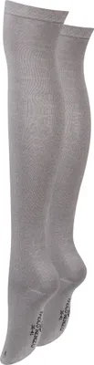 Produktbild von Paolo Renzo Damen Overknee aus Baumwolle mit Anti-Rutsch-Bund 1 Paar - Größe 36/41 - Grau