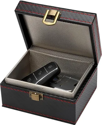 Produktbild von Faraday-Box für Autoschlüssel - Keyless Go Schutz Autoschlüssel Box - 11.5x9x6.2 cm - RFID Signal Blocker Etui,Hülle, Faraday Tasche - Schwarz
