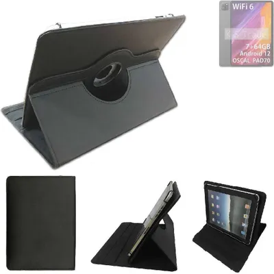 Produktbild von High quality kompatibel mit Blackview Oscal Pad 70 Schutz Hülle 360° Tablet Case Schutzhülle Flip Cover  schwarz. Tablet Hülle drehbar