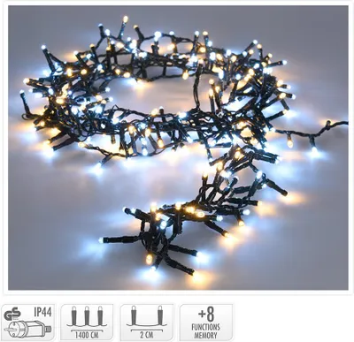 Produktbild von Schlangen-Lichterkette 700 LEDs Kalt- und Warmweiß 17m
