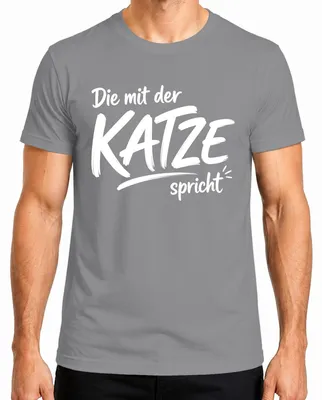 Imagen del producto de Camiseta para hombre, color gris, talla L, con el texto: "Camiseta divertida para quien habla con los gatos. Regalo original. Sarcasmo."