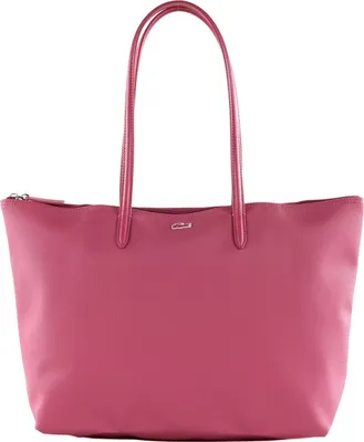 Produktbild von Lacoste Schultertasche Shopper L.12.12 Concept, Malva (pink), Größe L, 100% Polyvinylchlorid außen, 100% Polyester innen, B: ca. 47 cm (oben) / 35 cm (unten), H: ca. 30 cm, T: ca. 13 cm, 2 Henkel (ca. 60 cm), Zipper-Verschluss, Netz-Zipperfach, verstärkter Boden, DIN A4-fähig, Strandtasche