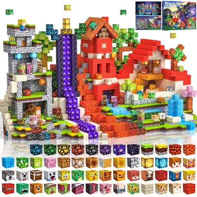 Obrázok produktu pre Stavebnice 220 PCS - Magnetické dlaždice - STEM Montessori hračka - Hračky pre rozvoj - Narodeninové darčeky - Pre 3-12 rokov