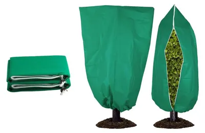 Zdjęcie produktu dla Osłona ochronna na rośliny, 80x120 cm, zestaw 2 sztuk z sznurkiem ściągającym i zamkiem błyskawicznym