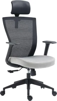 Zdjęcie produktu dla krzesło obrotowe z regulacją wysokości, ok. 60,5 x 54 x 116–126 cm – szaro-czarne