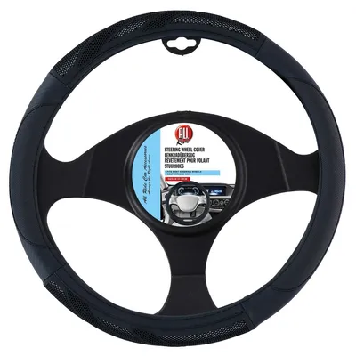 Produktbild von All Ride Auto Lenkradbezug ⌀38CM Geeignet für Lenkräder 37-39CM - Komfortabler Griff - Anti-Rutsch - Auto Deko - Kunstleder - Schwarz