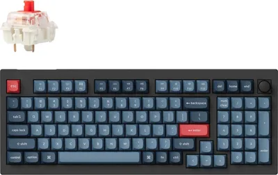 Produktbild von Keychron V5 Max QMK/VIA RGB-Knopf, roter Schalter, kabellose mechanische Tastatur (schwarz)