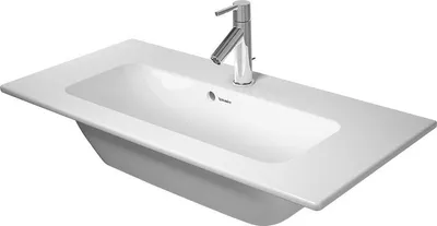 Zdjęcie produktu dla Duravit umywalka meblowa kompaktowa ME by Starck z przelewem, z otworem na baterię, 830 x 400 mm, bez otworu na baterię, biała