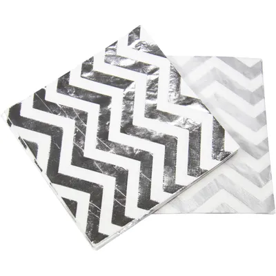 Produktbild von Servietten Metallic Silber 33x33cm, 20 Stück