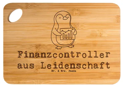 Produktbild von Mr. & Mrs. Panda Frühstücksbrett Finanzcontroller Leidenschaft - Transparent - Geschenk, Hackbrett, Schneidebrett, holzschneidebrett, Holzbrett, Brett
