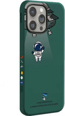 Produktbild von Hülle kompatibel mit iPhone 15 Astronaut Nasa Handy-Hülle Grün