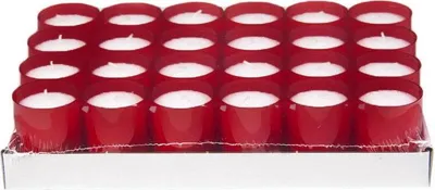 Produktbild von 4x Sovie® Refill Kerzen in Bordeaux 24 Stück im Tray - Brenndauer ca. 24 Stunden - 96 Kerzen in Kunststoffhülle