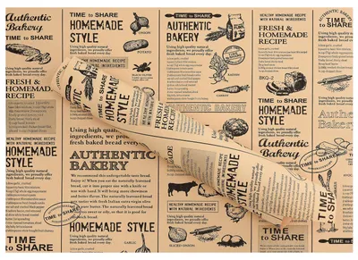Productafbeelding van REMZETTA Bakpapier, krantenlook, 100 vellen, sandwichfolie, 22 x 32 cm, burgerpapier, wegwerpbare, vetbestendige papieren velletjes voor sandwiches, friet, taart, brood