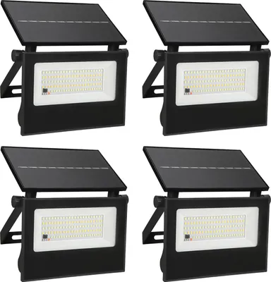 Produktbild von Izrielar 4X LED Solar Wandleuchte Strahler Lampen mit Bewegungsmelder Balkon Außen Treppen