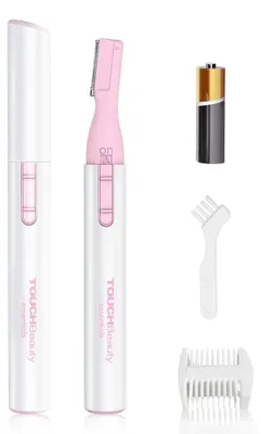 Produktbild von Augenbrauentrimmer Elektrischer Korrekturtrimmer Kabellos für Damen Augenbrauenrasierer Augenbrauenschneider Präzisionstrimmer mit Führungskamm Rosa