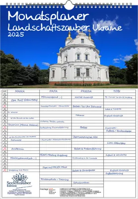 Produktbild von Landschaftszauber Ukraine Planer Wandplaner Familienplaner 4 Spaltenplaner DIN A3 Kalender für 2025 Ukraine Kiew Stadt und Land - Seelenzauber