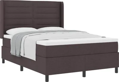 Immagine prodotto di vidaXL Letto boxspring con materasso Marrone scuro 190 x 140 cm Tessuto
