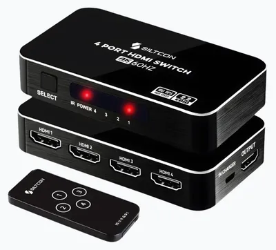 Produktbild von Siltcon® HDMI Switch 4-in-1 – 4K 60Hz, Dolby, Fernbedienung