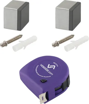 Produktbild von vasalat Türstopper Wand mit Dämpfer - Tür Stopper Wand mit Gummipuffer 25x25mm, Höhe 20mm, Türpuffer zum Schutz von Wand & Tür, Edelstahl matt - 2 Stück