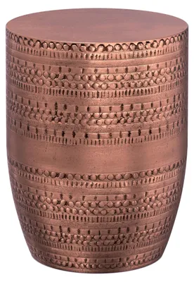 Imagen del producto de Mesa auxiliar de metal, estilo antiguo, color cobre, de 38 cm, ideal para salón y jardín