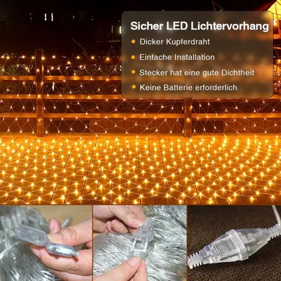 Zdjęcie produktu dla 200 LED Light Net 3 X 2 Meter LED Fairy Lights Waterproof 8 Modes Fairy Lights Curtain Indoor Outdoor Decoration for Garden Wedding Party