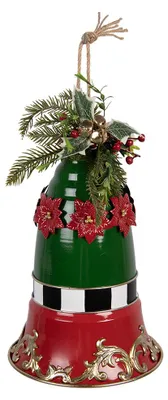 Immagine prodotto di Clayre & Eef, decorazione natalizia a forma di campanella, diametro 24 cm, altezza 36 cm, colore rosso, materiale: metallo