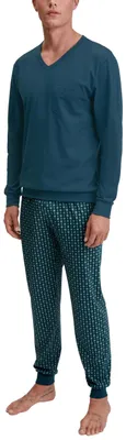 Productafbeelding van CALIDA Relax Imprint pyjama voor heren, donker petrolblauw, maat 50