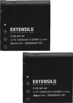 Produktbild von EXTENSILO 2x Akku Ersatz für Kodak LB-060 für Kamera (1250 mAh, 3,7 V, Li-Ion)