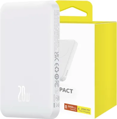 Immagine prodotto di Baseus 6932172636210 banca di alimentazione ai polimeri di litio (LiPo) 5000 mAh Bianco