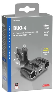 Image de Duo-4, double prise de courant avec USB- 12/24V
