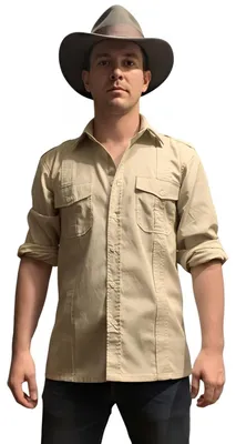 Zdjęcie produktu dla Koszulka safari w kolorze khaki dla poszukiwaczy przygód