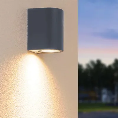 Produktbild von hoftronic LED-Wandleuchte 7W IP65 Anthrazit Downlight dimmbar ohne GU10