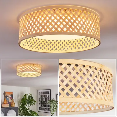 Produktbild von Barcellona Deckenlampe aus Metall/Bambus/Kunststoff in Naturfarben/Weiß