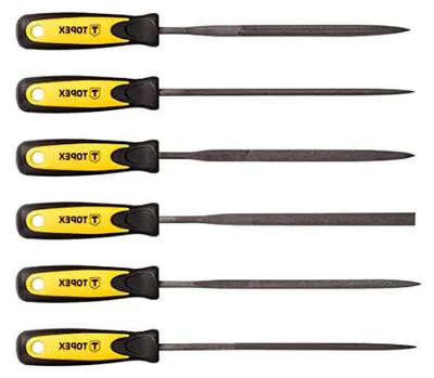 Productafbeelding van Naaldvijlen Set - Metaalvijlen Precisie - Metaal Bewerken - Ergonomische Handgreep - 6 Stuks 150 mm - Grijs