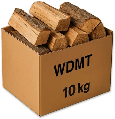 Zdjęcie produktu dla drewno opałowe dębowe suszone w piecu 10 kg - wysokiej jakości drewno opałowe, łupane i nadające się do natychmiastowego spalenia, długi czas spalania