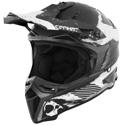 Produktbild von Germot Helm GM 540 matt-schwarz/weiß-grau - Größe S