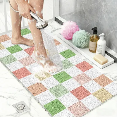 Productafbeelding van Antislip douchemat, 40x60 cm, geruit patroon, sneldrogend, schimmelwerend