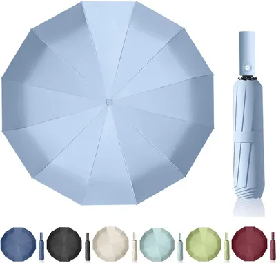 Produktbild von Regenschirm windfest, 24 Rippen, kompakt faltbar, automatische Öffnungs-/Schließfunktion, für Reisen