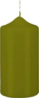 Produktbild von Stumpen Kerzen Scottish Green 6 x Ø 4 cm, 12 Stück getauchte Stumpenkerzen mit Spitzkopf in RAL Qualität