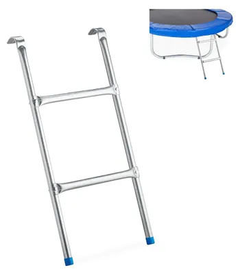 Obrázek produktu pro Žebřík na trampolínu - Ocel - 2 stupně - Stříbrná barva - Výška 76 cm a 97 cm - Pro trampolíny s rámem