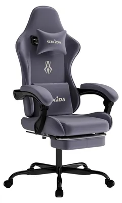 Obrázek produktu pro Herní židle, ergonomický design, výškově nastavitelná, ŠEDÁ