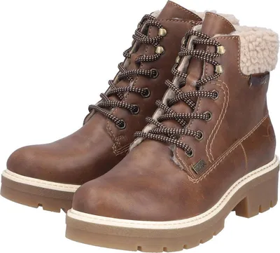 Zdjęcie produktu dla Rieker damskie sznurowane buty za kostkę TEX kasztanowo-brązowy, Kolor:beżowy/błotny, Rozmiar EU:36