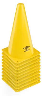Produktbild von Umbro Pylonen 10 Stück Fußball-Trainingsmaterial - Kegel - Schnelligkeit und Beweglichkeit Trainieren - Gelb