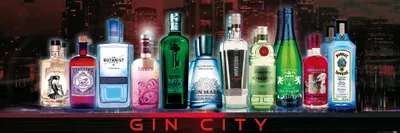 Zdjęcie produktu dla Bars art print image - Gin City (30 x 91 cm)