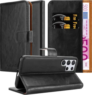 Immagine prodotto di Cadorabo cover per Samsung Galaxy S22 ULTRA cover protettiva in nero cover telefono cellulare cover libro case case lusso